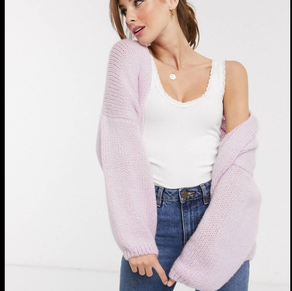 Asos fluffy oversized balloon sleeve cardigan!